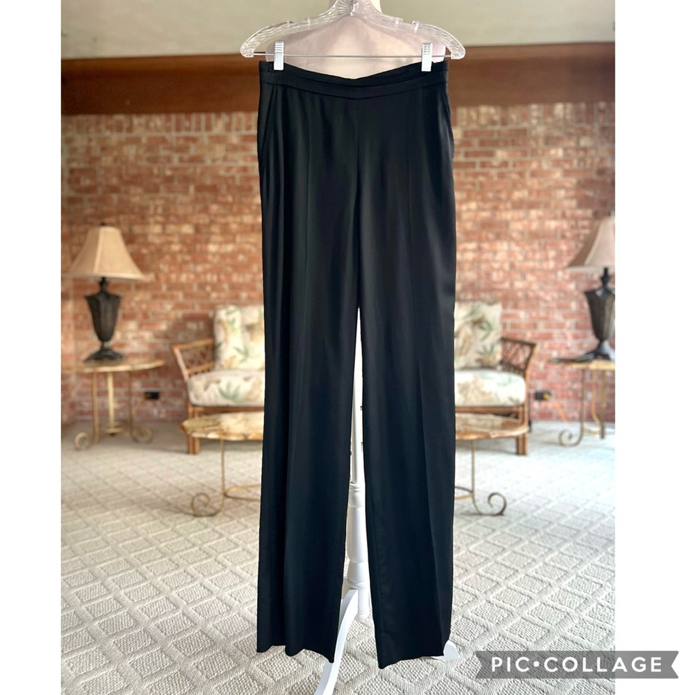 NWT MaxMara Cameli Black Straight Leg Pants Trousers Unhemmed Wool Blend 4